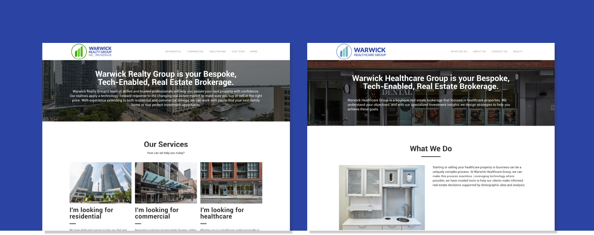 Warwick Reality Group webpage image